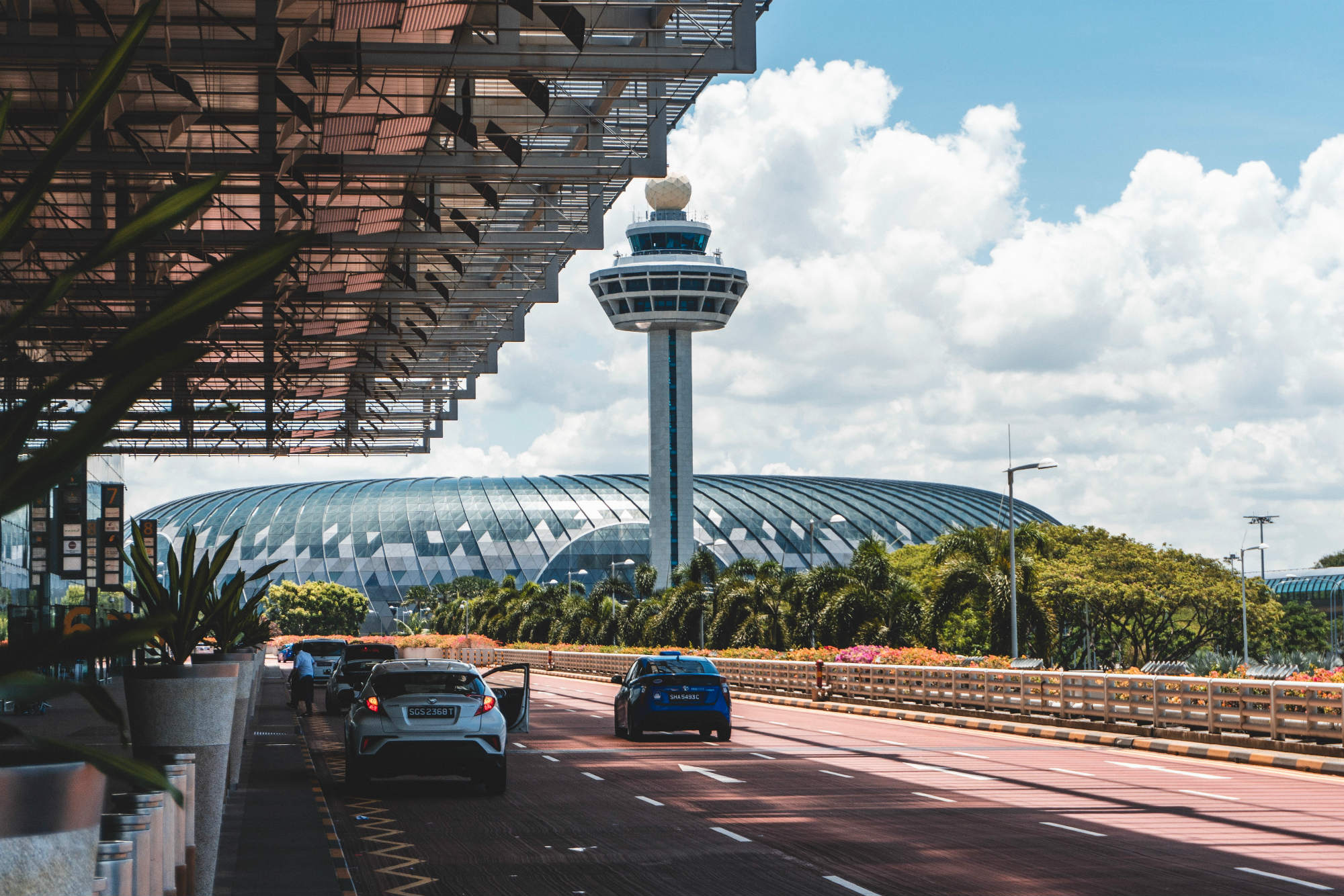 View of Changi Airport’s control tower from Terminal 3. Photo: Shawn Ang