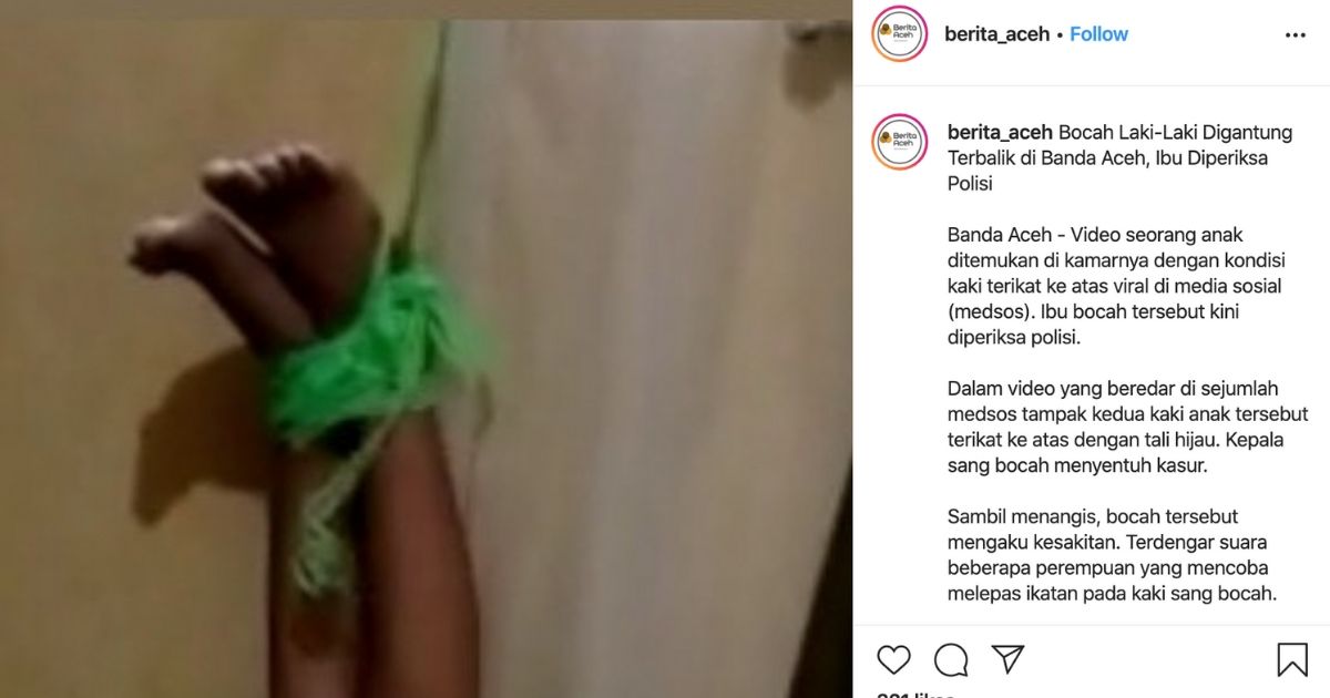 Screenshot of the video on @berita_aceh Instagram page