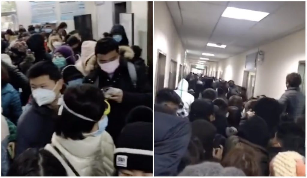 Scenes at a hospital in Wuhan posted to Weibo this week. 