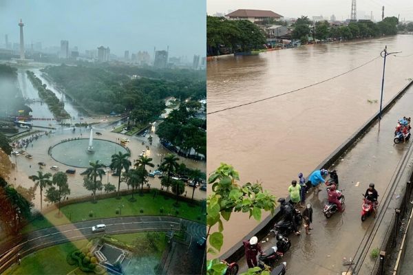 Jakarta floods on Feb. 25, 2020. Photo: Twitter/@BNPB_Indonesia