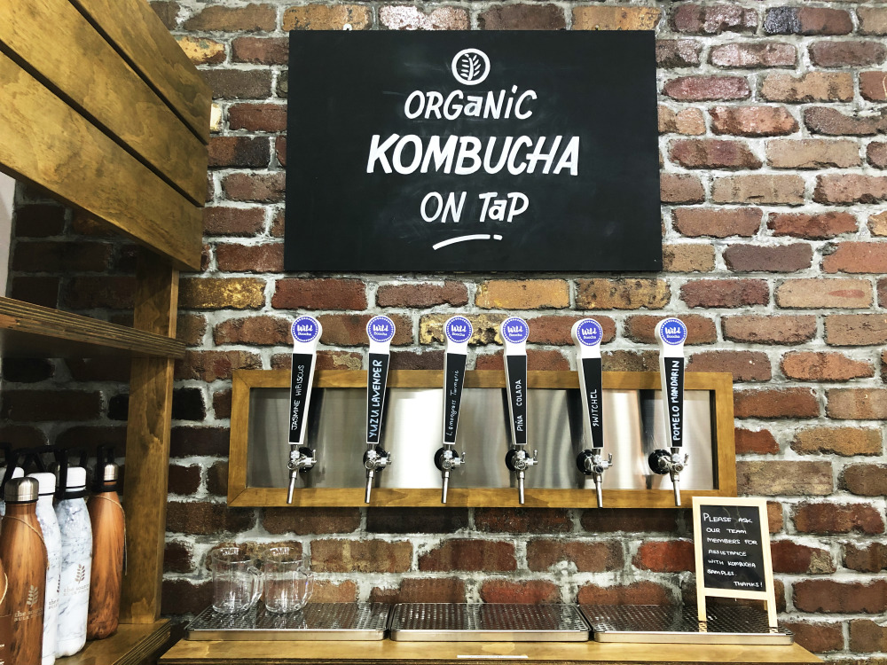 Six different types of Kombucha fermented teas served on tap. Photo: Coconuts Media