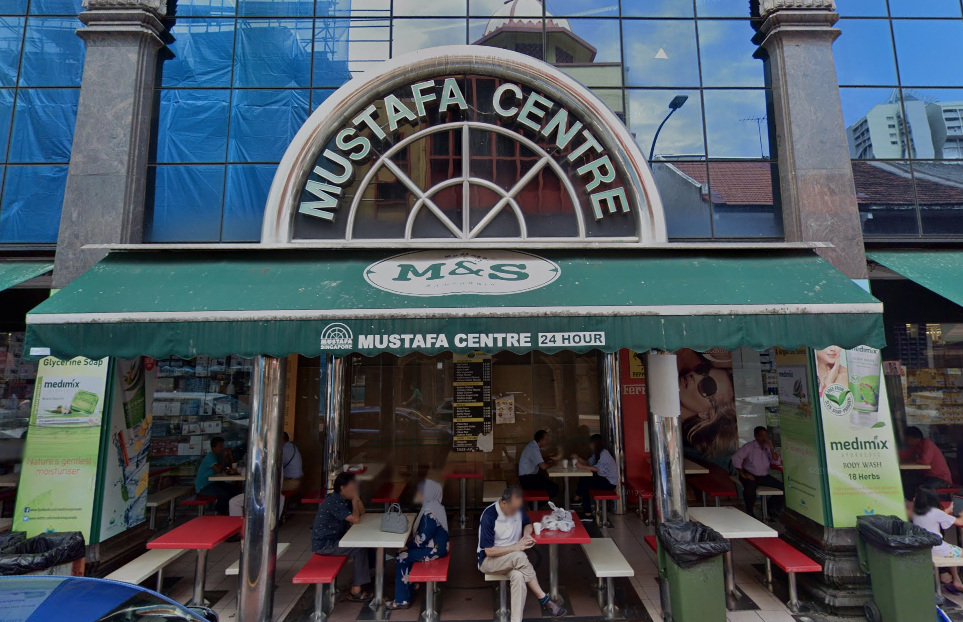 External view of the Mustafa Centre in Little India. Image: Google