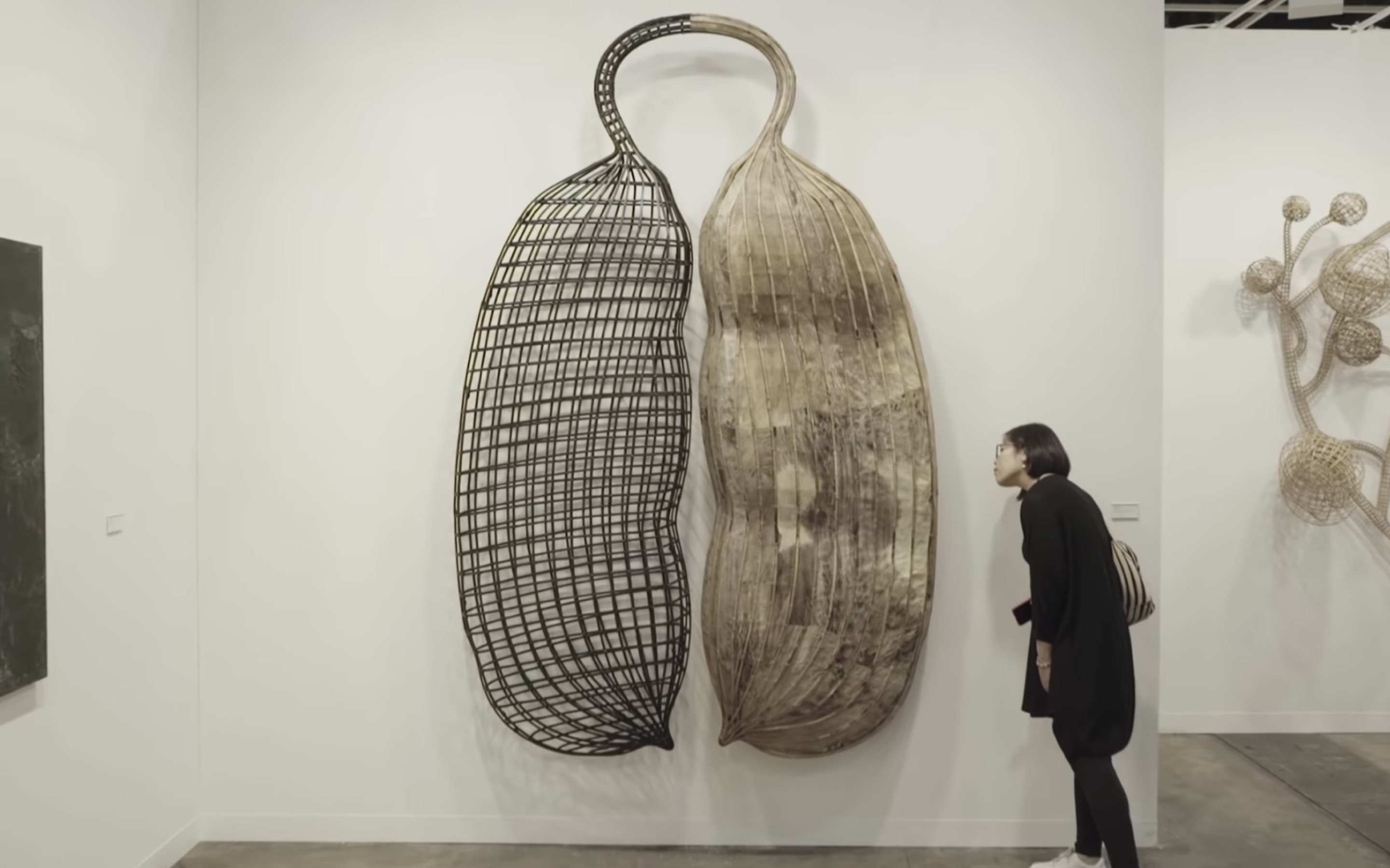 <i></noscript>Untitled</i> by Cambodian artise Sopheap Pich on display at Art Basel 2019. Screengrab via YouTube.