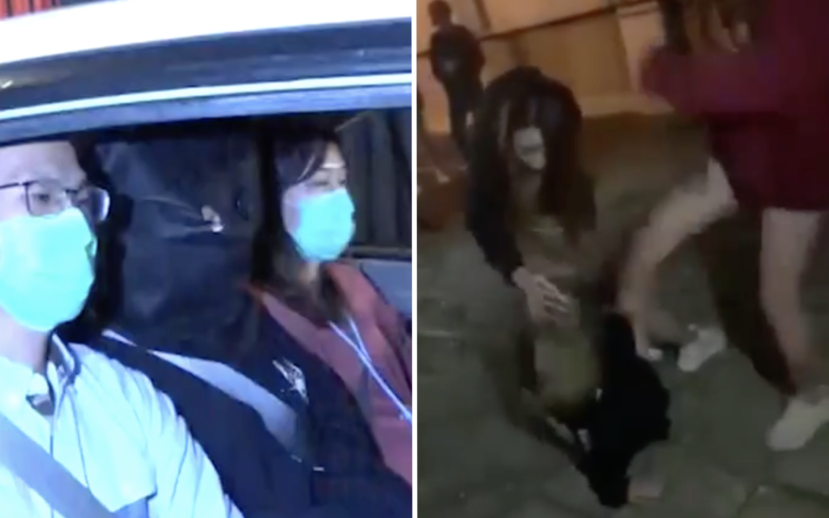 Police have arrested a 17-year-old girl believed to have been involved with an assault on another young woman that was filmed and posted on social media. Screengrabs via Apple Daily video and Facebook.