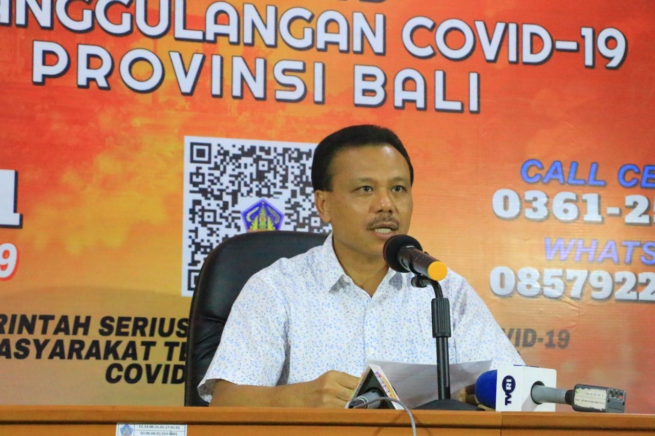 Dewa Made Indra, regional secretary of Bali provincial government, during a press conference on March 23. Photo: Bali Provincial Government