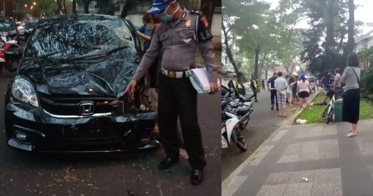 The 26-year-old female driver, who was allegedly intoxicated when she hit a 51-year-old man and his pet dog, allegedly assaulted the victim’s wife because she did not want to be blamed for his death. Photos: Tangerang City Police and screenshot from Twitter