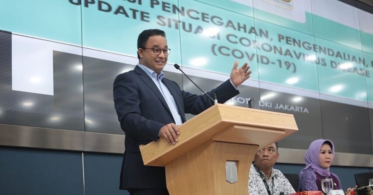 Jakarta Governor Anies Baswedan speaking to representatives of hospitals across the capital regarding the novel coronavirus (COVID-19) outbreak on March 5. Photo: Instagram/@aniesbaswedan