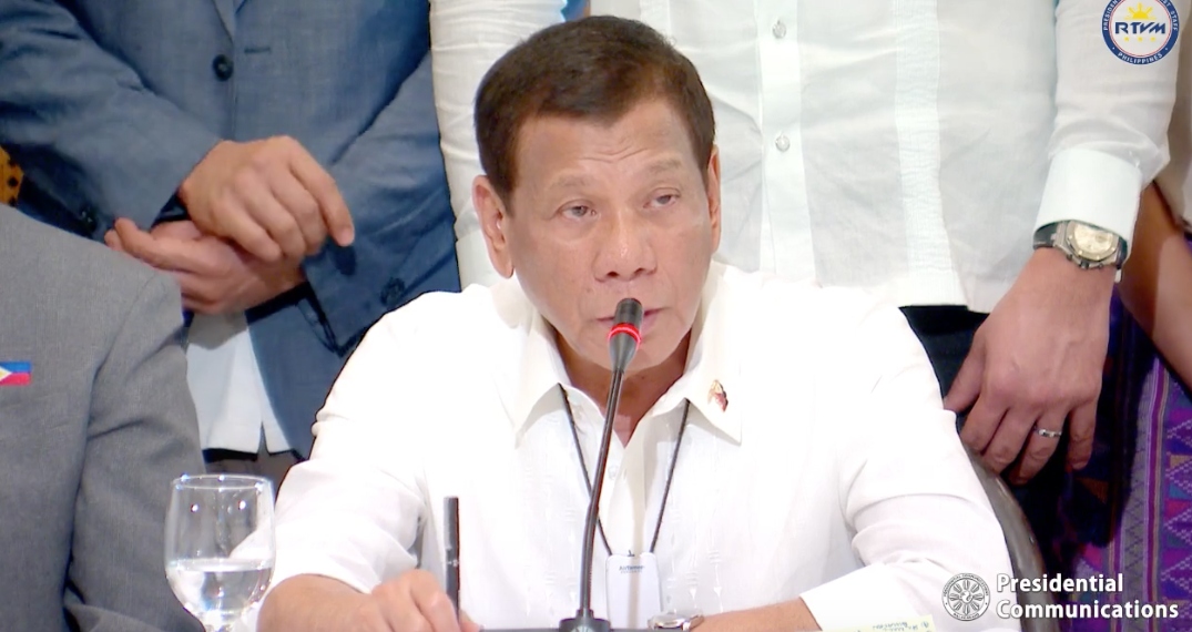 President Rodrigo Duterte. Screenshot from Radio Television Malacañang 