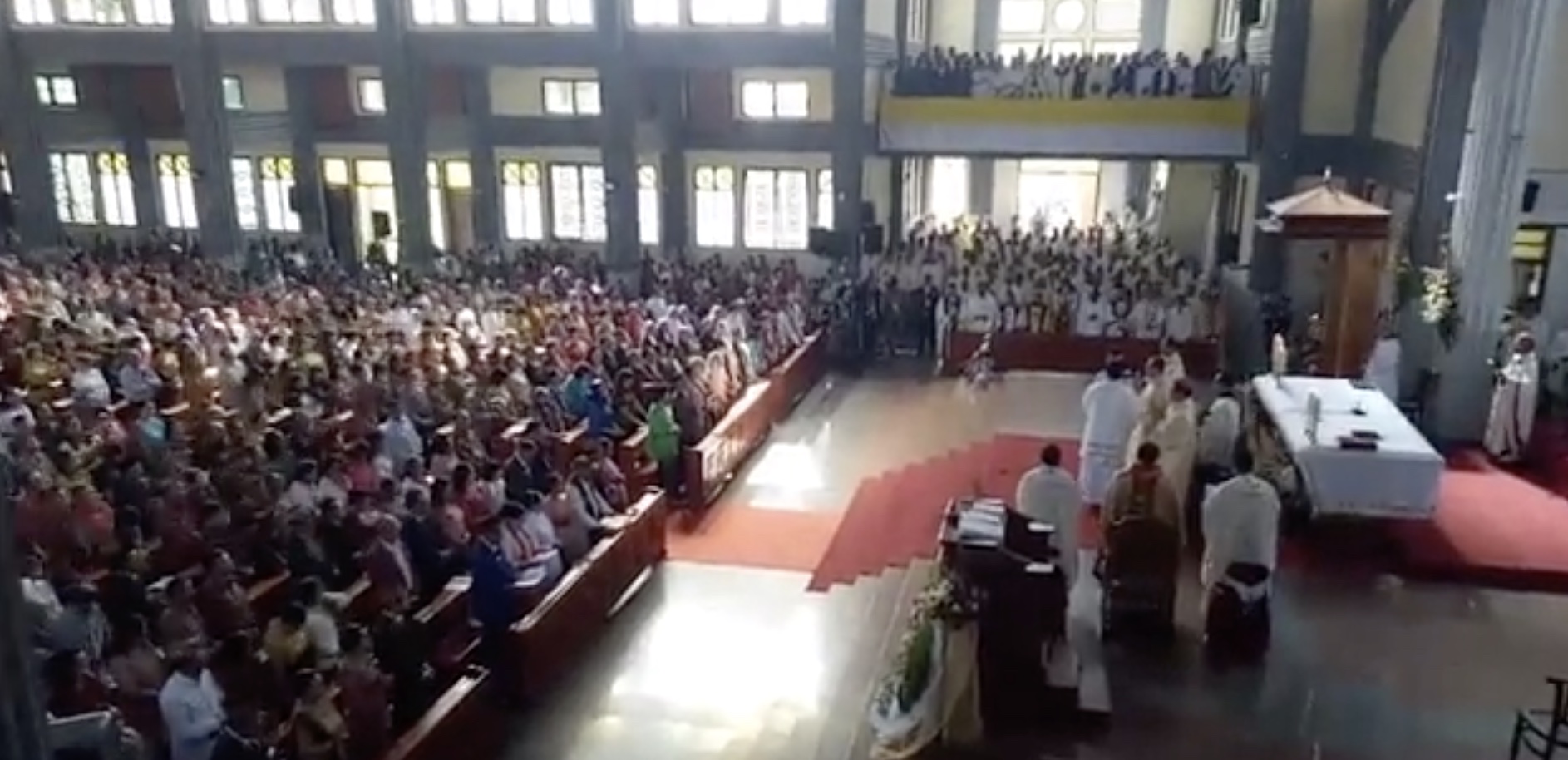 A livestream of the Mass, which took place at the Ruteng Cathedral, was posted on Facebook. Photo: West Manggarai Regency / Facebook
