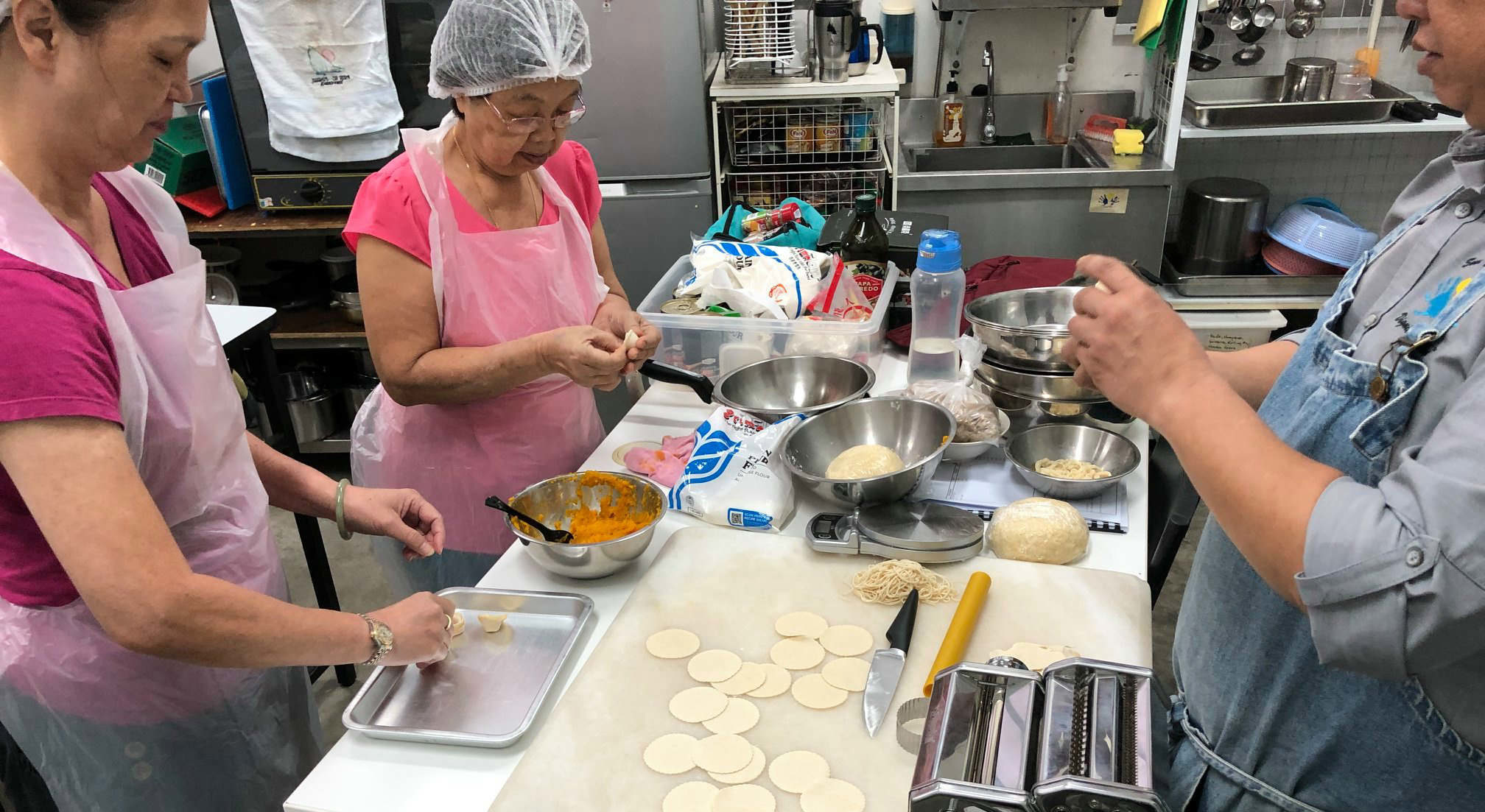 A culinary class being conducted by social enterprise Dignity Kitchen. Photo: Dignity Kitchen/Facebook