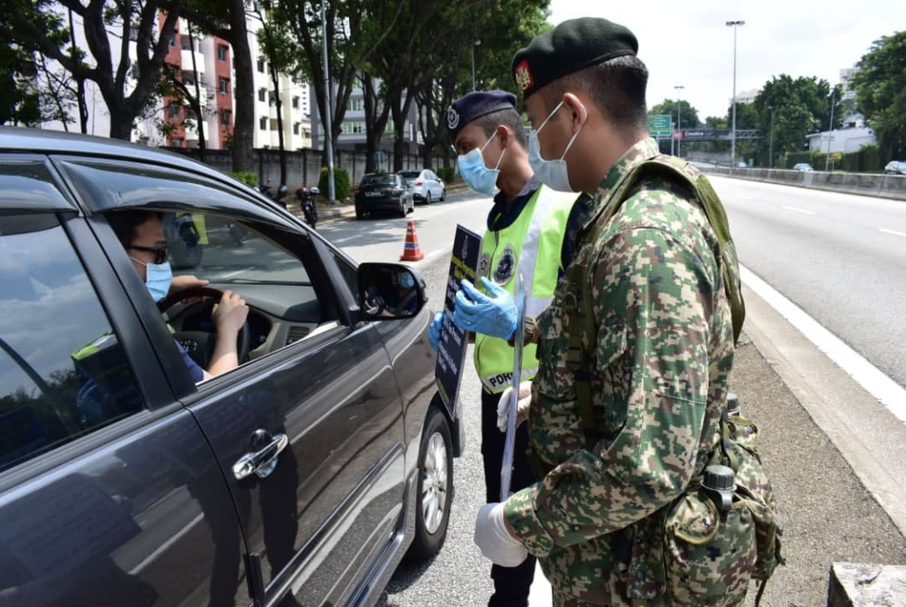 Military enforcement in locked down Malaysia. Photo: Mindef Malaysia/Twitter