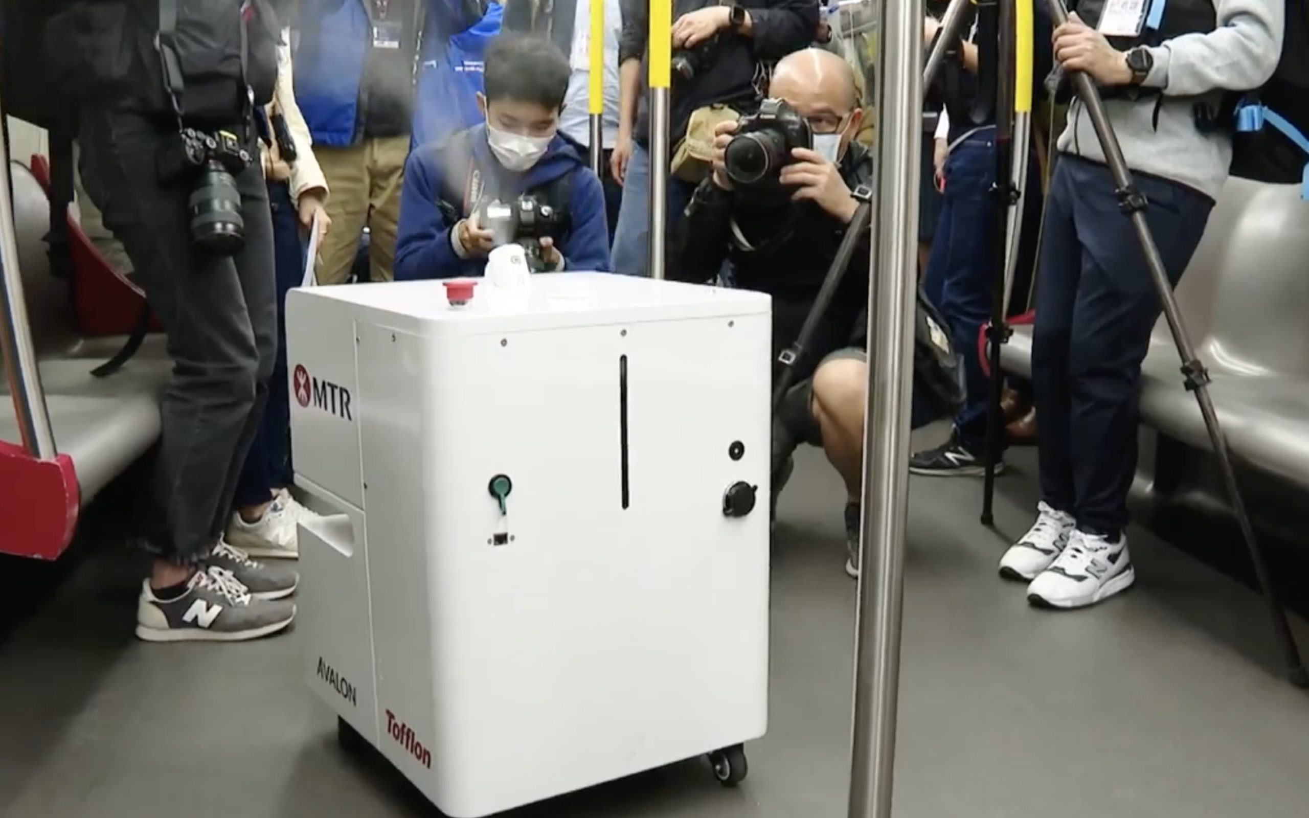 The MTR have spent HK$20 million on an army of robots that will disinfect trains in the fight against the coronavirus. Screengrab via Facebook video/RTHK.