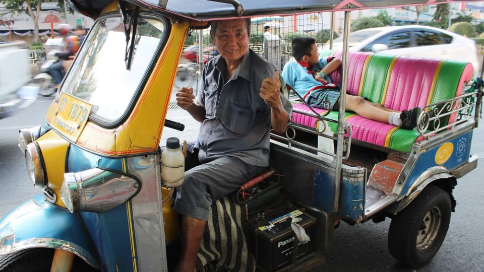 Bangkok’s tuk-tuk drivers are among broad segments of low-earning Thais who have been devastated by lockdown measures to contain the virus. File photo. 