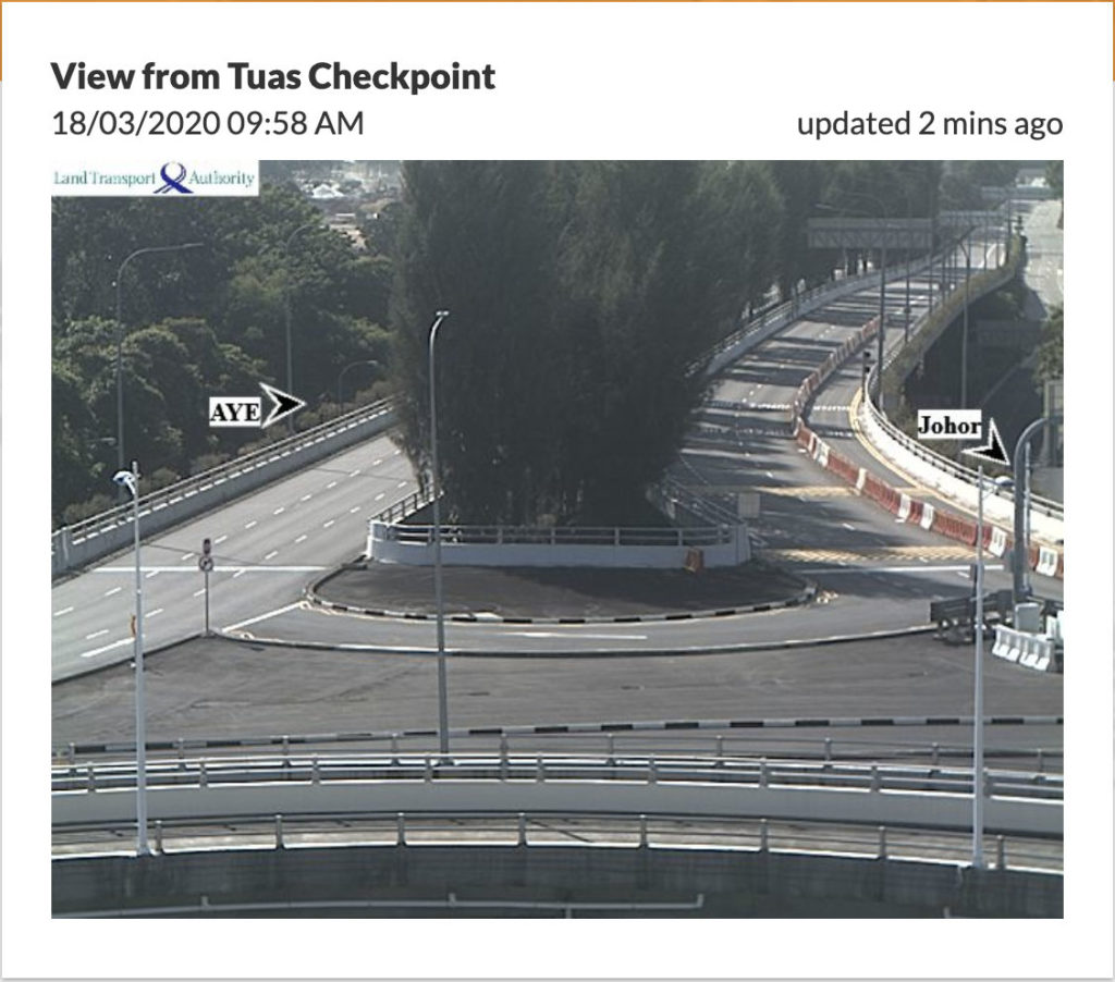 View of Tuas Checkpoint this morning. Image: One Motoring