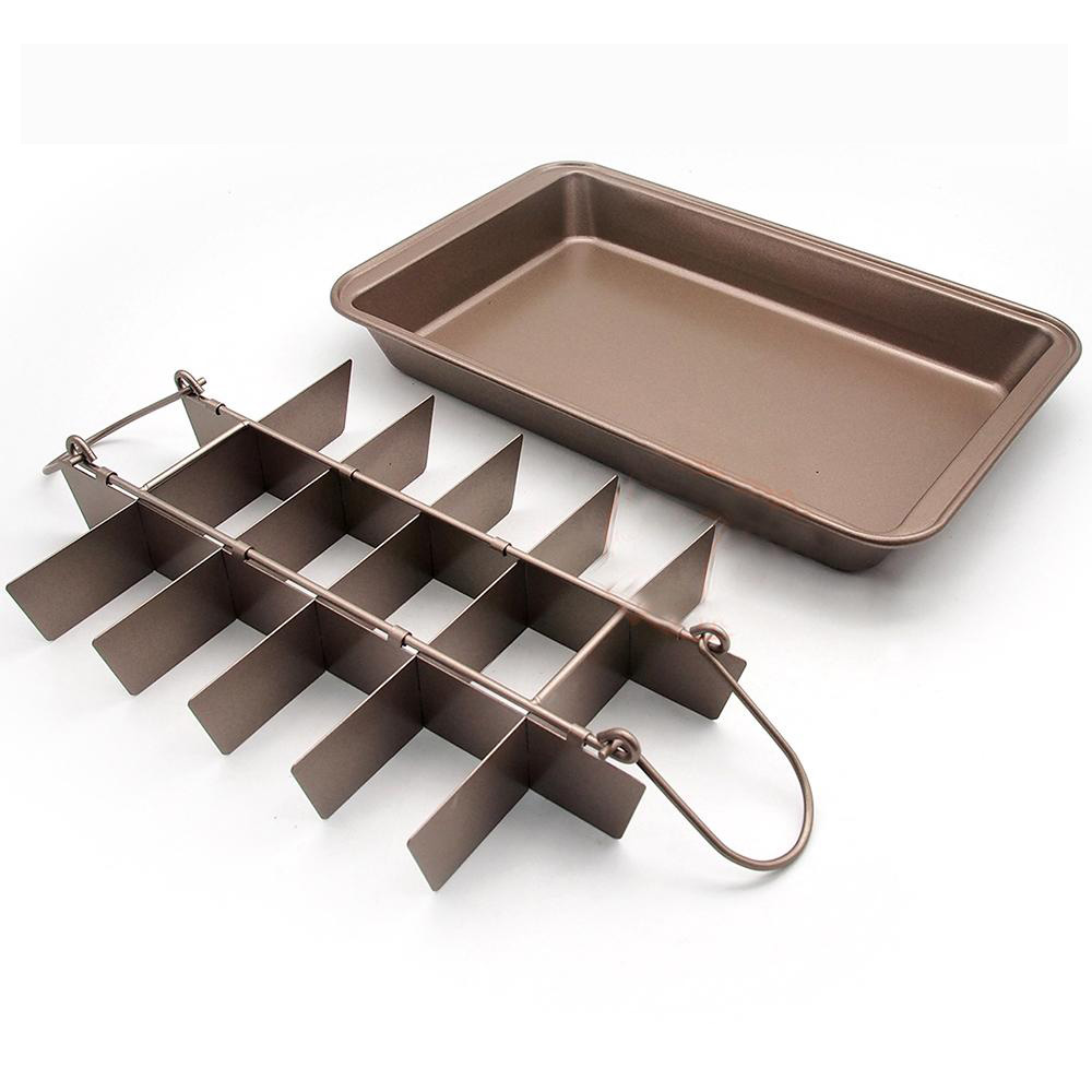 A.UTEN Baking Pan Non-stick Brownie Pan Tin with Dividers