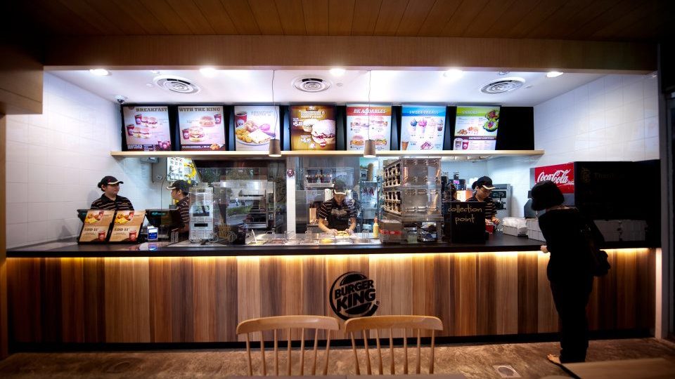 The counter at the Burger King outlet in Ang Mo Kio in a photo dated Jan. 17, 2012. Photo: Burger King Singapore/Facebook