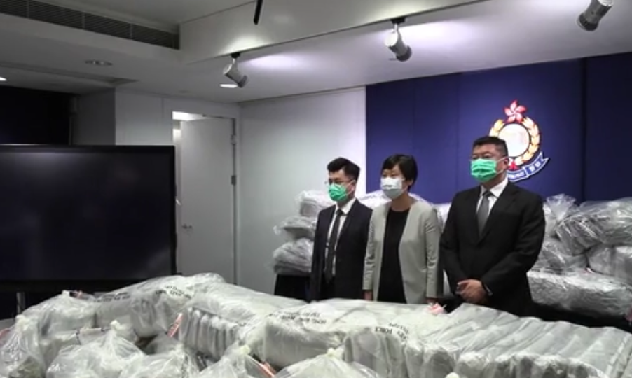 If the police make a bust without nerdily posing in front of their bounty, then did the bust even happen? Screengrab: Hong Kong Police Force via Facebook
