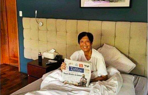 Ferdinand “Bongbong” Marcos Jr. recovers at home in a photo posted to his Facebook on March 26. <i></noscript>Photo: Bongbong Marcos / FB</i>
