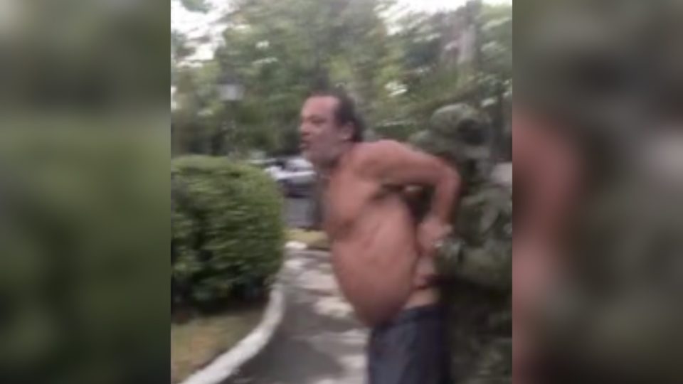 Javier Salvador Parra as he was arrested in his own house in Makati City. Screenshot from Parra’s video