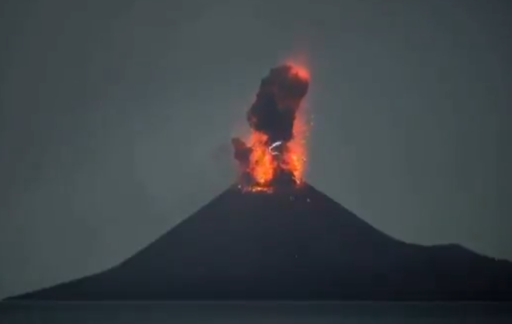 Anak Krakatoa erupts in Indonesia
