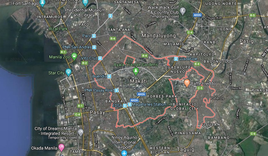 Makati City map. Image from Google maps