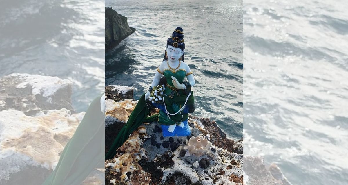 The statue of Nyi Roro Kidul was found at the Waterblow tourist attraction in Nusa Dua. Screengrab: Instagram / Info Badung