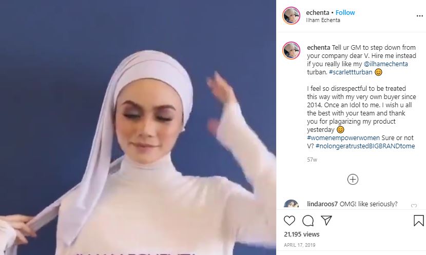 The founder of Ilham Enchenta calls out Vivy Yusof for allegedly copying her turban