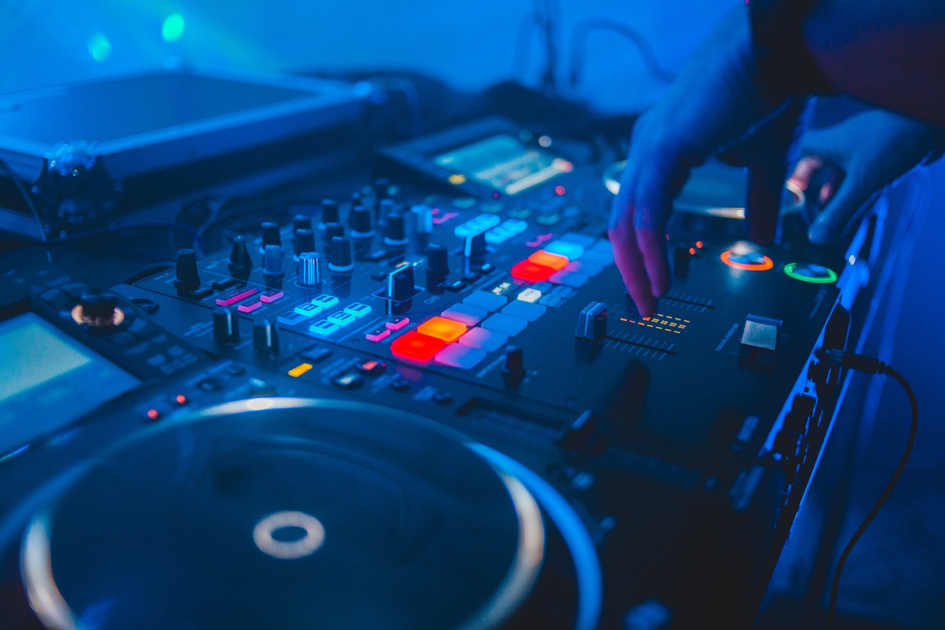 A glowing DJ Mixer. Image: Erik Mclean

