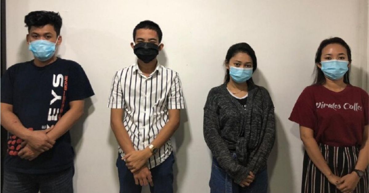20-year-old Anisa Rahma and her friends at Bone Police. Anisa was named as suspect for faking seizures and claiming that she was infected by COVID-19 at local hospitals. Photo: Istimewa