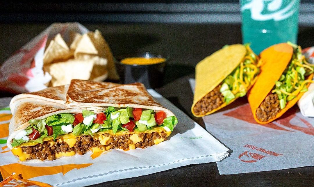Burrito (left) and tacos (right) from Taco Bell. Photo: Taco Bell /Instagram
