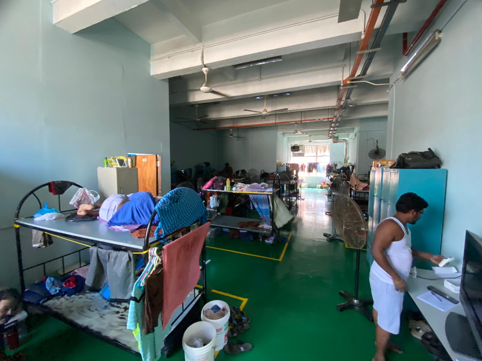 Migrant workers at a dormitory. Photo: Manpower Ministry/Facebook 