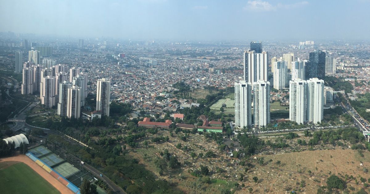 Aerial view of South-Central Jakarta taken from Kuningan area. <em>Photo: Nadia Vetta Hamid for Coconuts Media</em>