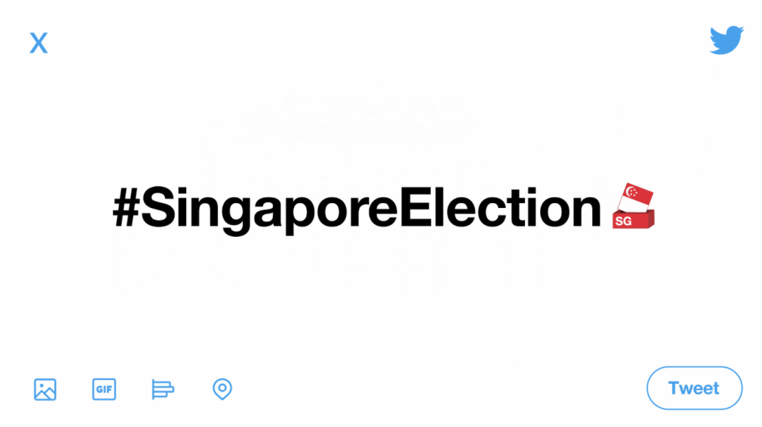 The special emoji with the hashtag #SingaporeElection Image: Twitter
