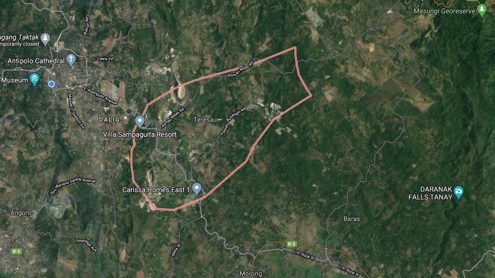 Teresa,Rizal map. Photo: Google maps