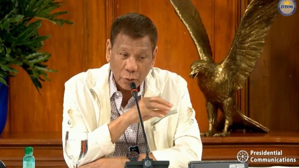 President Rodrigo Duterte. Screenshot from Radio Television Malacañang
