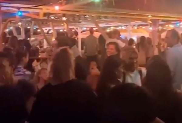 A packed crowd at Old Man’s reopening party on June 10, 2020. Photo: Video screengrab via Instagram