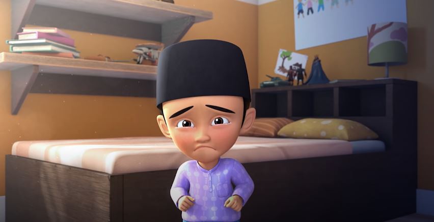 Fizi apologizing to Upin and Ipin. Photo: Les’ Copaque Productions