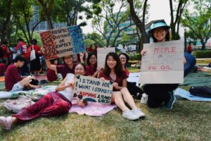 Young Singaporeans protest at the SG Climate Rally in 2019 at Hong Lim Park. Photo: SG Climate Rally/Facebook