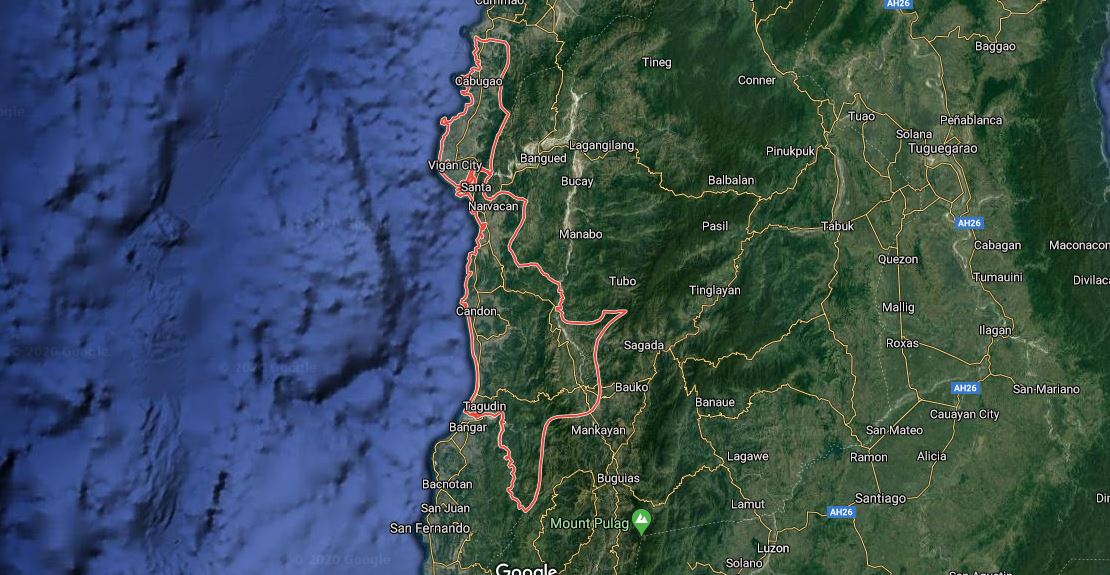 Ilocos Sur map. Photo: Google maps