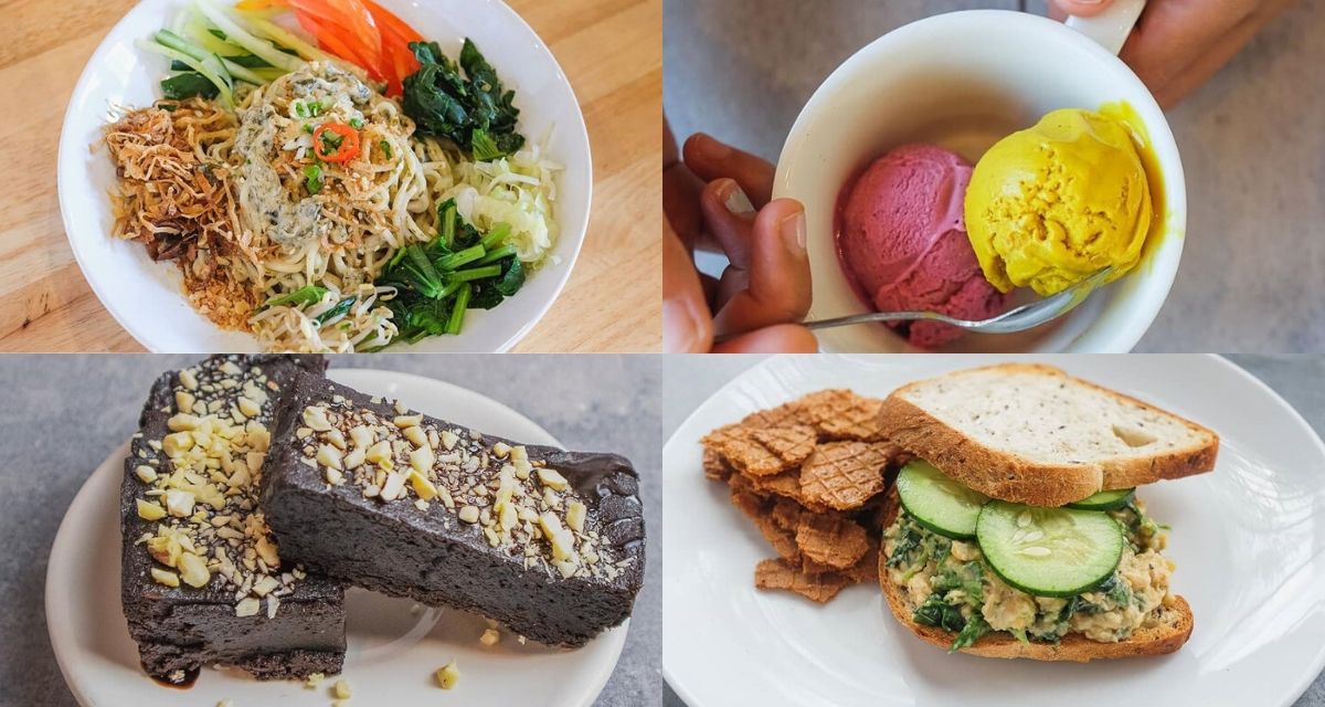 Noodles, gelato, brownies, and plant-based egg sandwiches are some of KooD’s menu offerings. Photos: KooD/Facebook