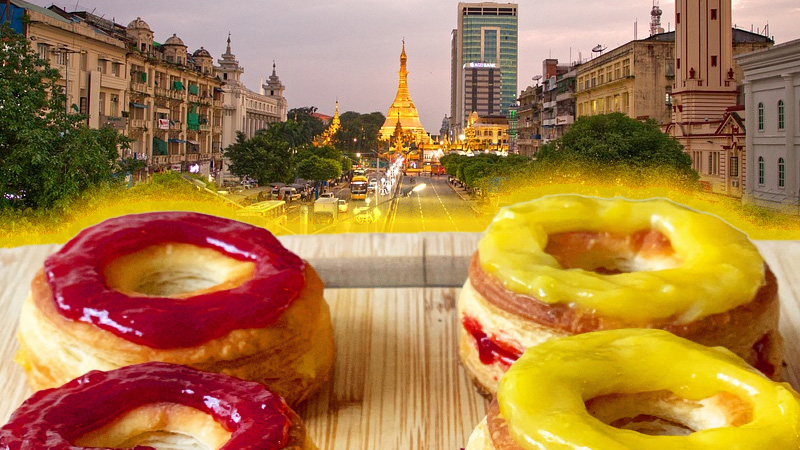 Original photos: Yangon / Myo Min Kyaw, donuts / Winny Myat
