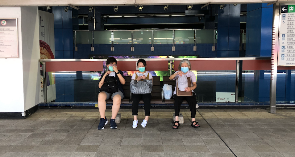 Commuters wait for a train in Tai Wai Station on  July 21, 2020. Photo via Coconuts Media