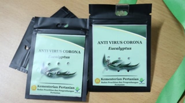 Eucalyptus-based necklace said to be able to ward off the coronavirus, developed by the Indonesian Agriculture Ministry. Photo: Agriculture Ministry