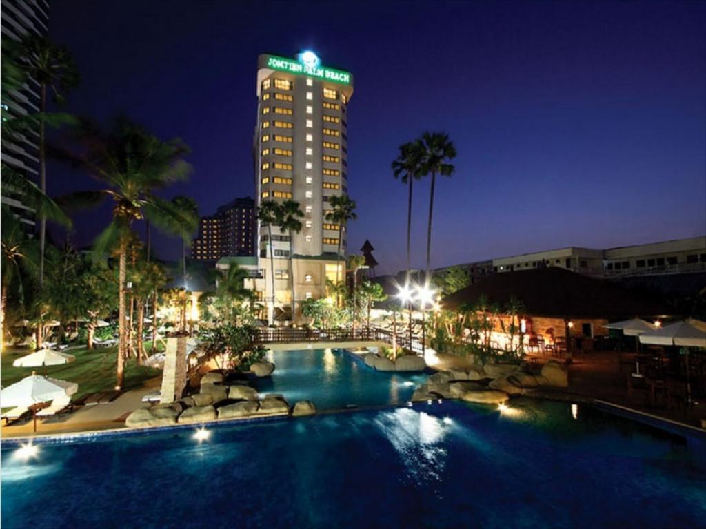 Promotional image of the Jomtien Palm Beach Hotel and Resort. 
