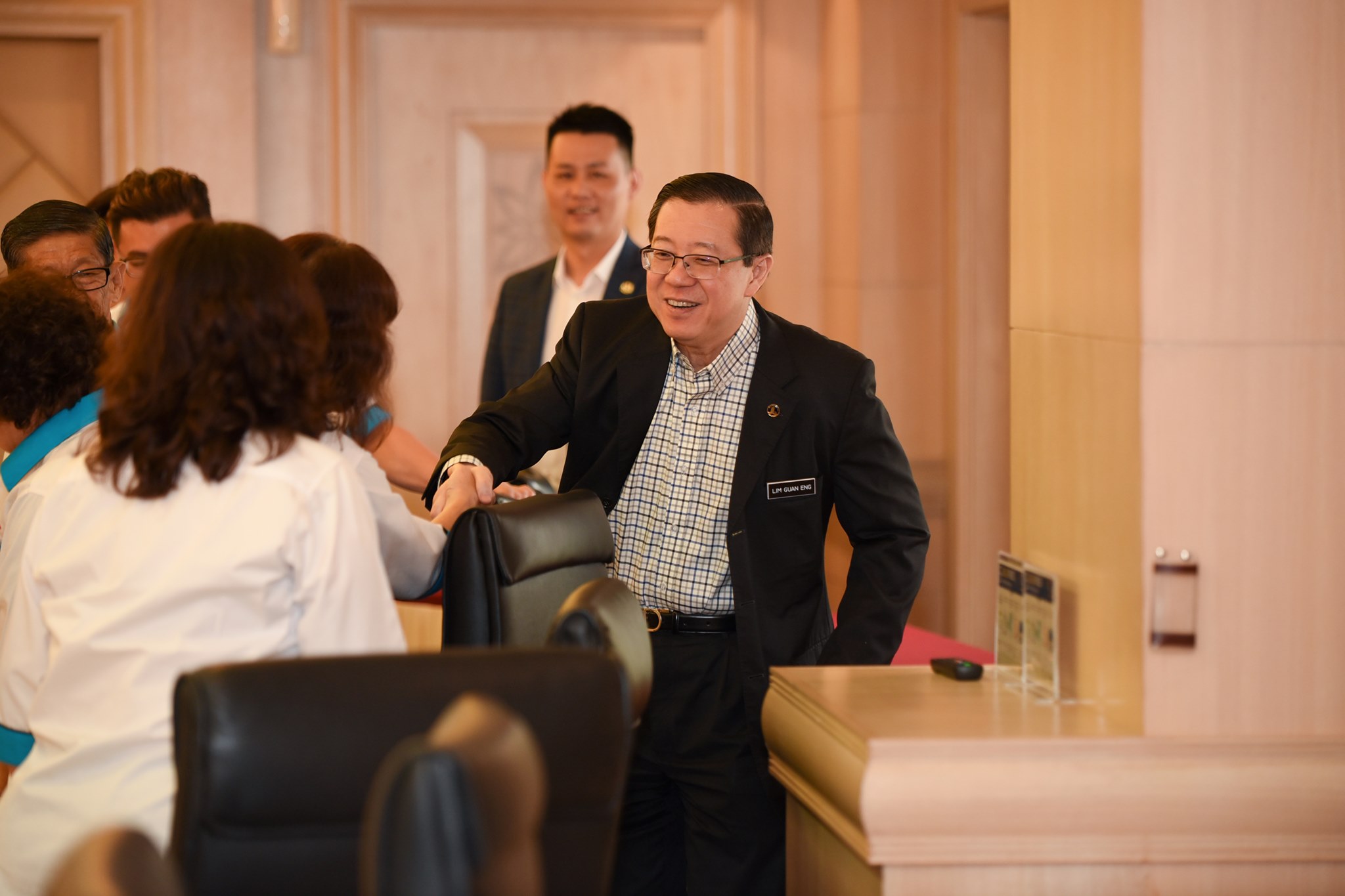 Lim Guan Eng greets passers-by at an event in February. Photo: Lim Guan Eng /Facebook
