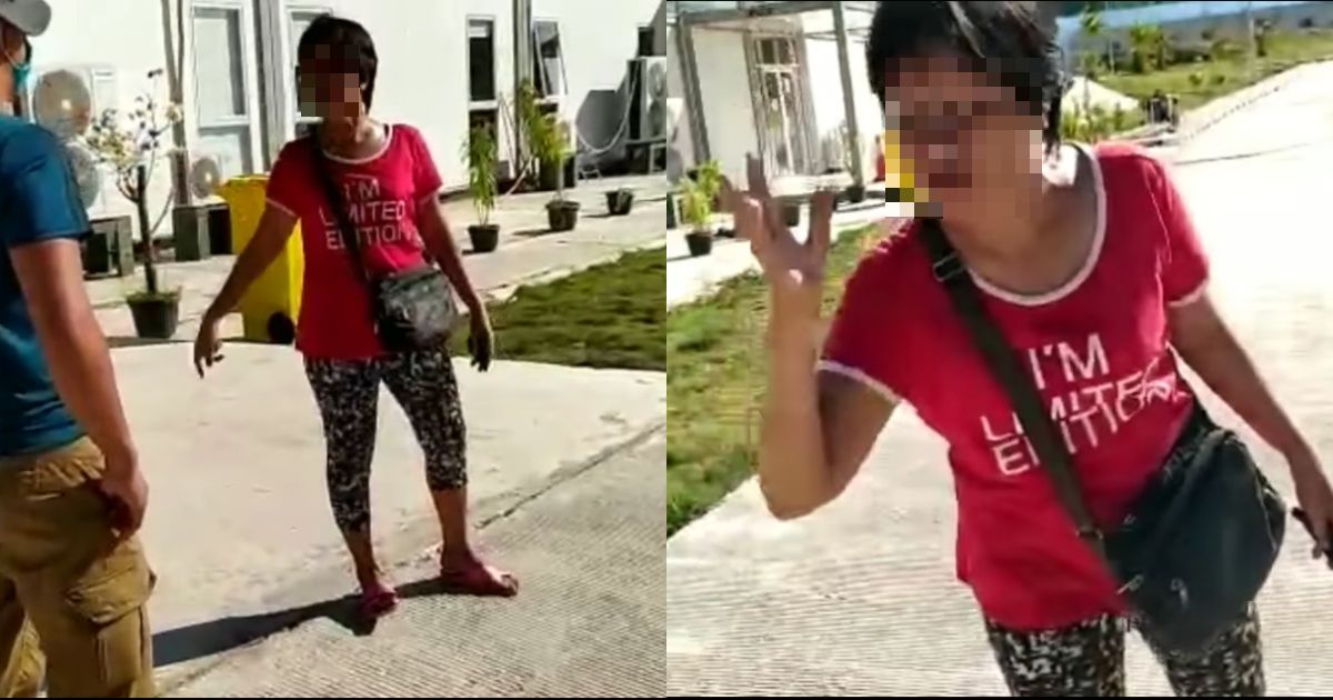 Screenshot from the video of HL, a woman from Batam, Riau Islands who allegedly smeared her own face with the saliva of a deceased COVID-19 patient. Unsurprisingly, she, too, has tested positive for the coronavirus.