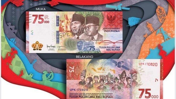 Indonesia’s new IDR75K bill. Photo: Bank Indonesia