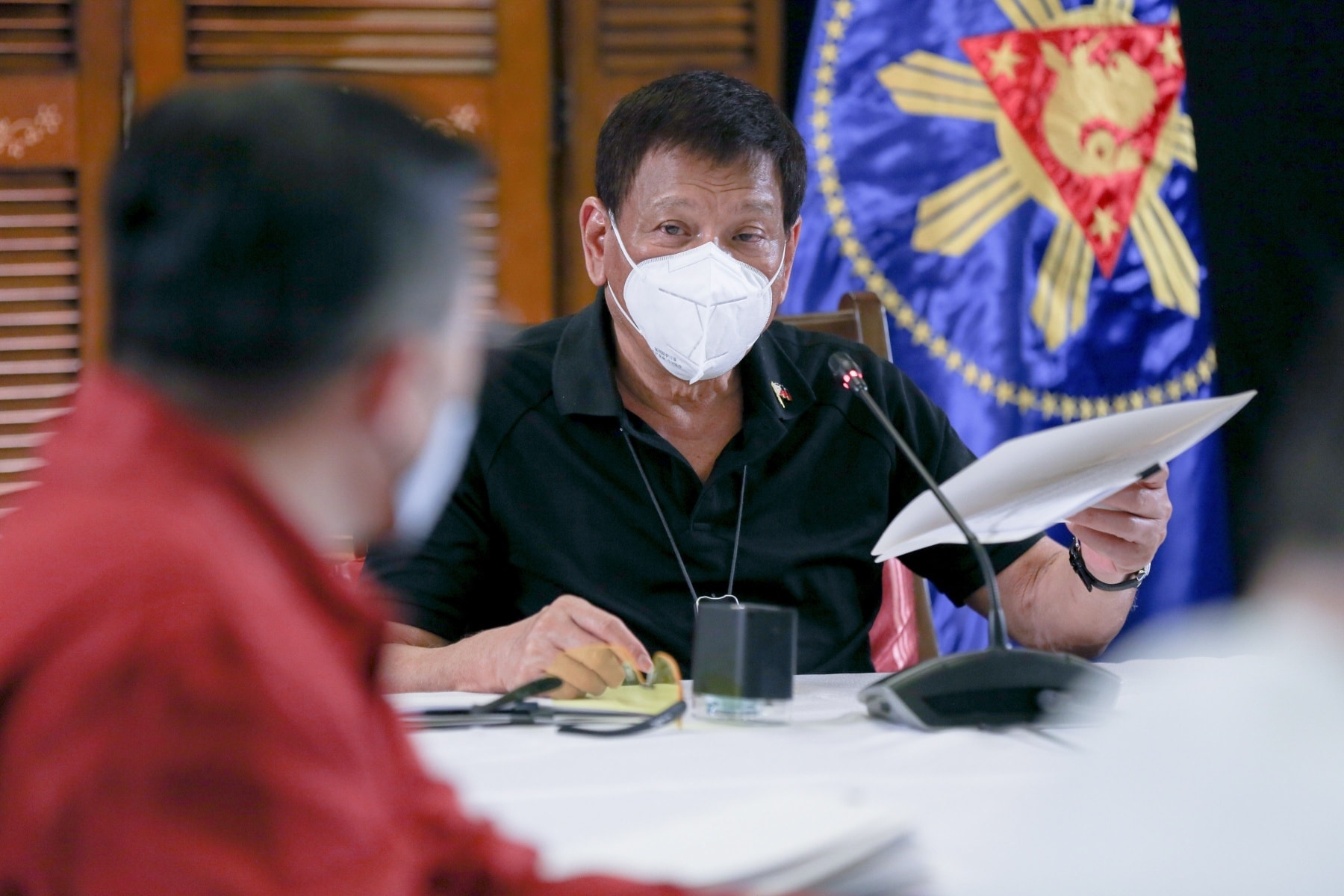 President Rodrigo Duterte in a publicly broadcast meeting. Photo: Presidential Communications/FB
