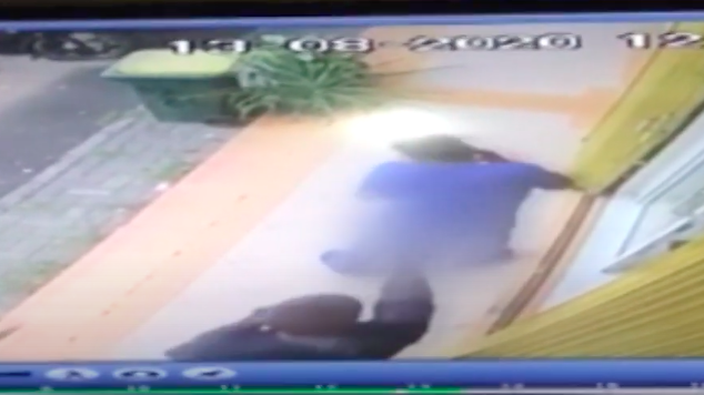 CCTV footage showing the moment the shooter gunned down S from behind. Photo: Istimewa