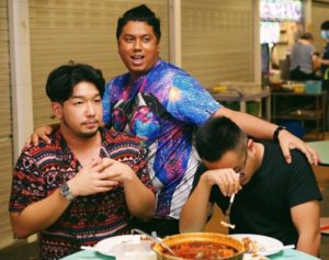 Koshy with fellow “Food King” hosts Ryan Slyvia and Aiken Chia. Photo: Night Owl Cinematics/Instagram